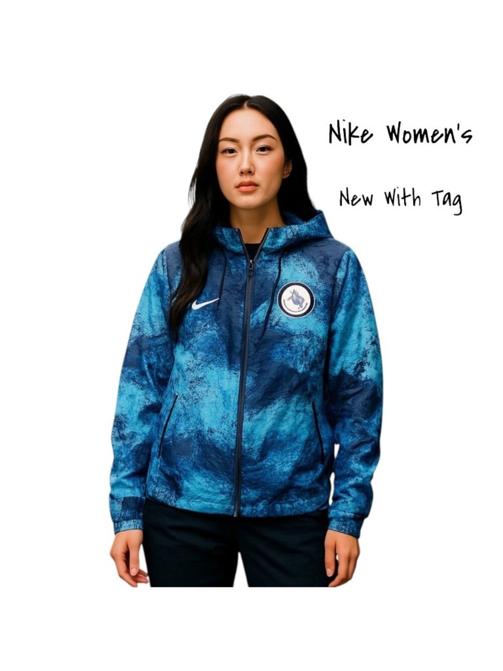 Nike ACG Olympic Team USA Women Medium Windbreaker Jacket Blue New With Tag